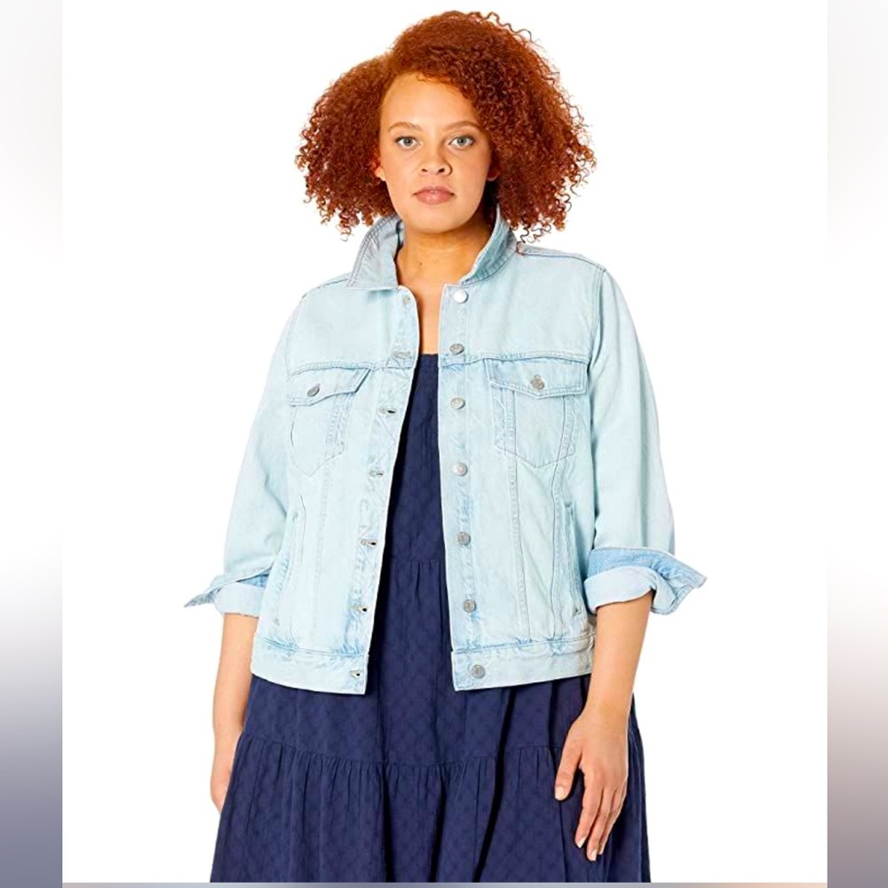 Madewell NEW The Plus Jean Jacket Westland Wash Light Blue Denim,Women’s Sz 1X